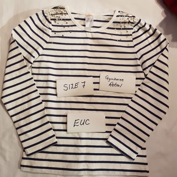 Gymboree girls size 7 top with sequins at shoulders - Picture 1 of 3